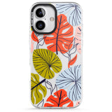 iPhone 16 Pro Max Retro Leaves Black Impact Phone Case