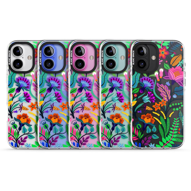 iPhone 16 Pro Max Floral Vibe Black Impact Phone Case