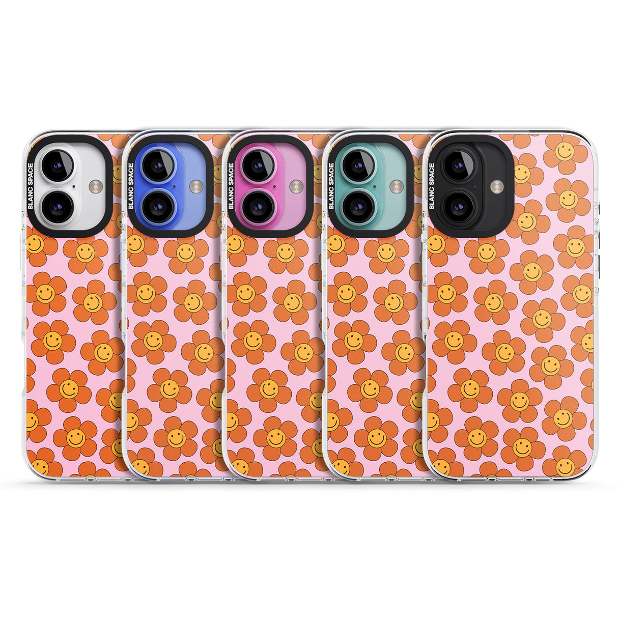 iPhone 16 Pro Max Floral Smiles Black Impact Phone Case