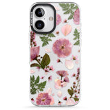 iPhone 16 Pro Max Natural Arrangement of Flowers & Leaves Design Black Impact Phone Case