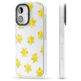 iPhone 16 Pro Max Daffodils Transparent Pattern Black Impact Phone Case