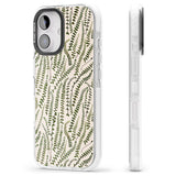 iPhone 16 Pro Max Fern Leaf Pattern Design - Cream Black Impact Phone Case