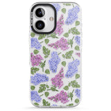 iPhone 16 Pro Max Purple Blossoms Transparent Floral Black Impact Phone Case