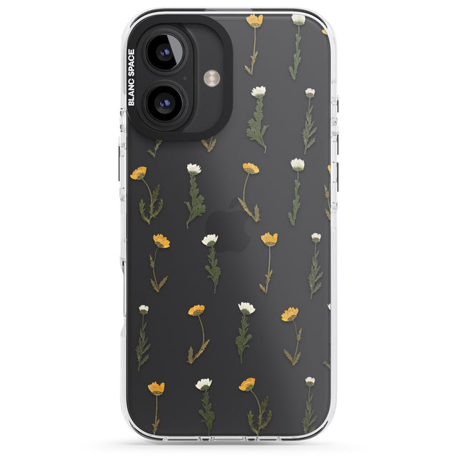 iPhone 16 Pro Max Pressed Flower Black Impact Phone Case