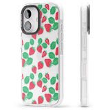 iPhone 16 Pro Max Strawberry Pattern Black Impact Phone Case