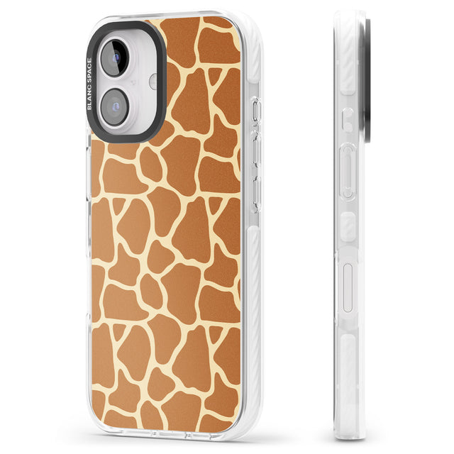 iPhone 16 Pro Max Giraffe Pattern Black Impact Phone Case