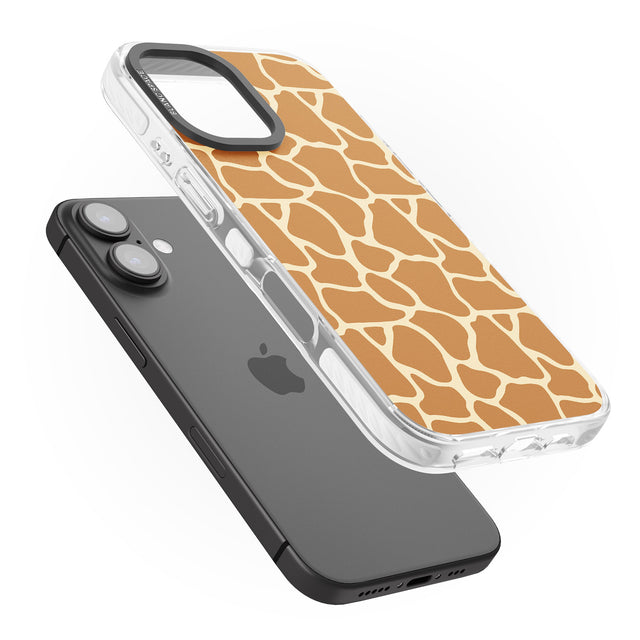 iPhone 16 Pro Max Giraffe Pattern Black Impact Phone Case