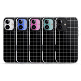 iPhone 16 Pro Max Simplistic Large Grid Pattern Black Black Impact Phone Case