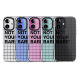 iPhone 16 Pro Max Grid Pattern Not Your Babe Black Impact Phone Case