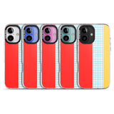 iPhone 16 Pro Max Abstract Grid Red, Blue, Yellow Black Impact Phone Case