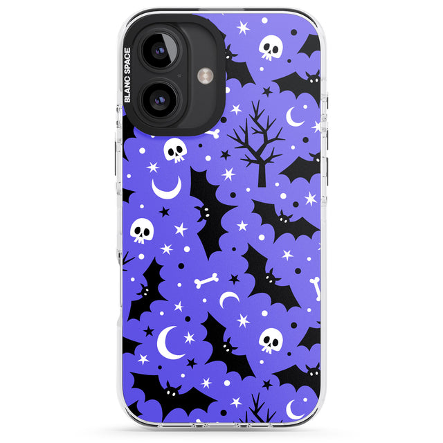 iPhone 16 Pro Max Bats n' Bones Pattern Black Impact Phone Case