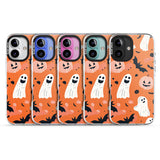 Orange Halloween Pattern Impact Phone Case for iPhone 16, iPhone 16 Plus