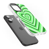 iPhone 16 Pro Max Green Heart Illusion Black Impact Phone Case