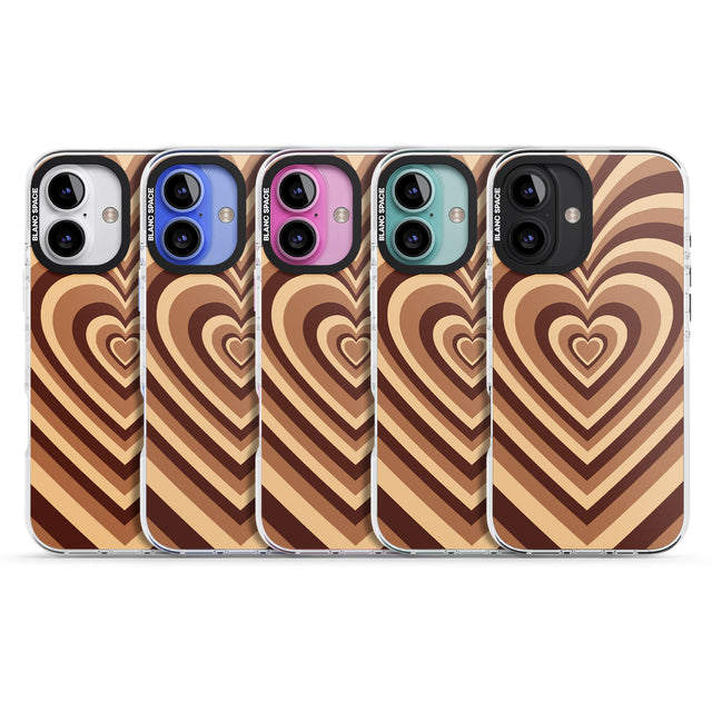 iPhone 16 Pro Max Latte Heart Illusion Black Impact Phone Case