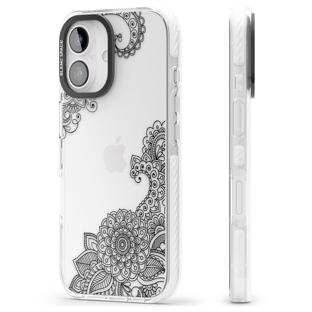 iPhone 16 Pro Max Black Henna Botanicals Black Impact Phone Case