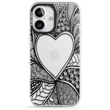 iPhone 16 Pro Max Black Henna Heart Black Impact Phone Case