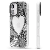 iPhone 16 Pro Max Black Henna Heart Black Impact Phone Case