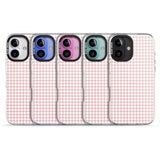 iPhone 16 Pro Max Pink Houndstooth Pattern Black Impact Phone Case