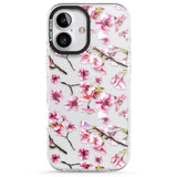 iPhone 16 Pro Max Sakura Watercolour Black Impact Phone Case