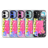 iPhone 16 Pro Max Kawaii Pink Bear Collage Clear Impact Phone Case + Magsafe