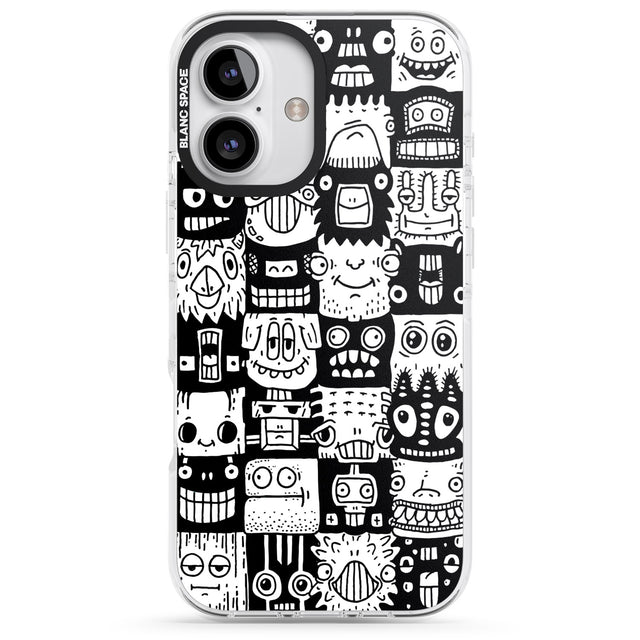 iPhone 16 Pro Max Checkerboard Heads Black Impact Phone Case