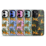 iPhone 16 Pro Max ClearTiger & Fern Jungle Cat Pattern Black Impact Phone Case