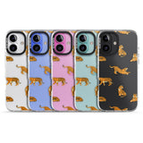 iPhone 16 Pro Max Clear Tiger Jungle Cat Pattern Black Impact Phone Case