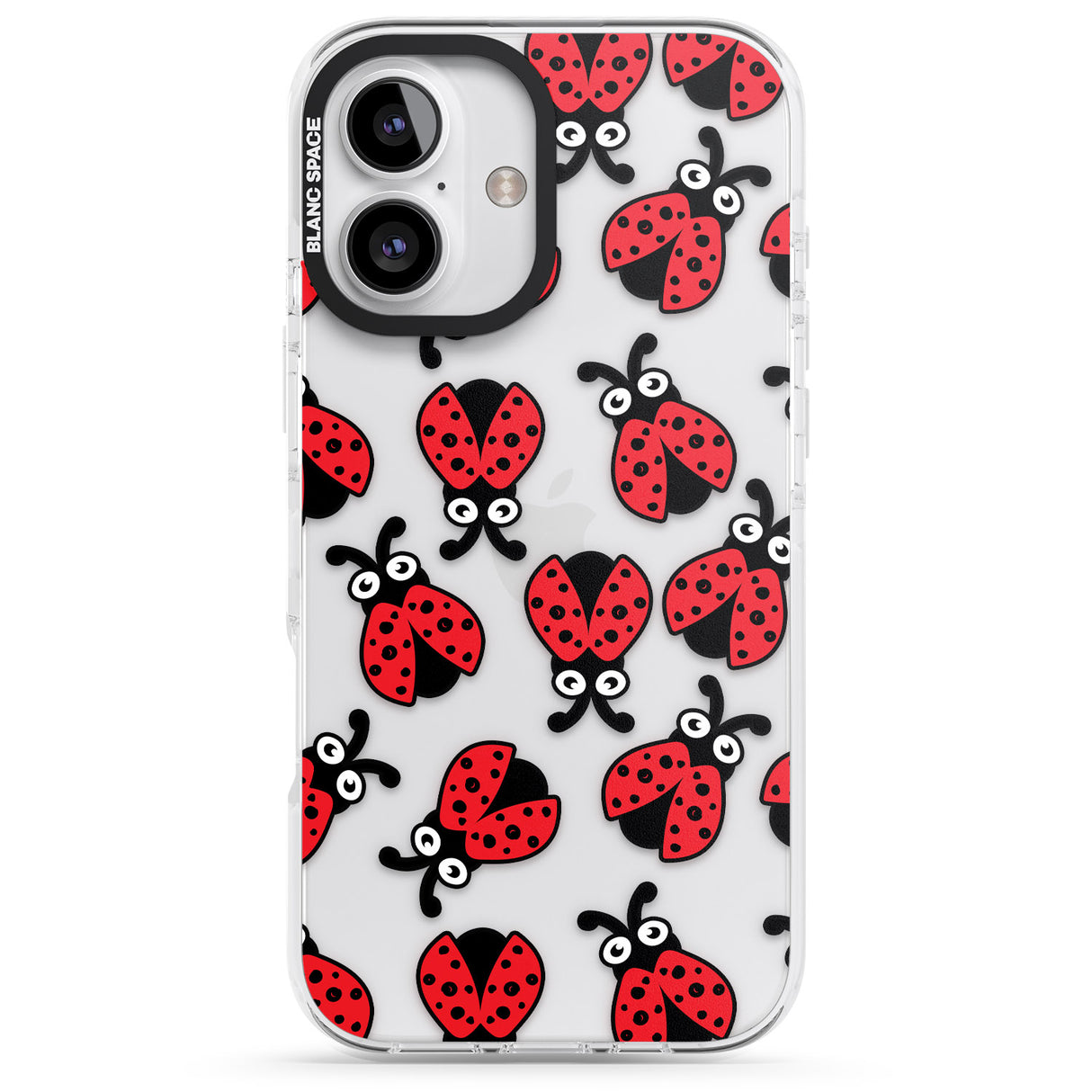 iPhone 16 Pro Max Ladybug Pattern Black Impact Phone Case