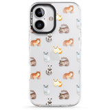 iPhone 16 Pro Max Cute Cat Pattern - Clear Black Impact Phone Case