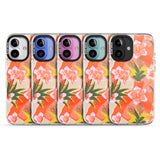 iPhone 16 Pro Max Hawaiian Flowers Abstract Pattern Black Impact Phone Case