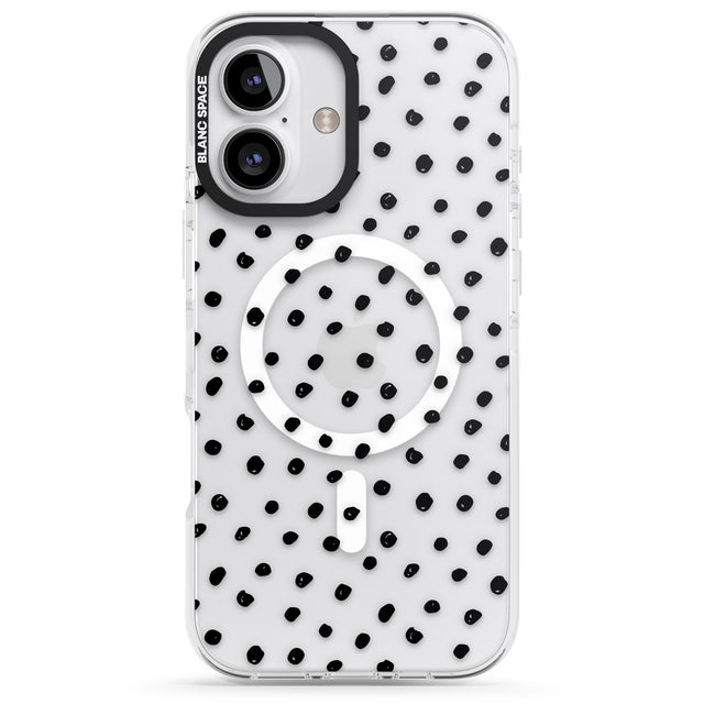 iPhone 16 Pro Max Messy Black Dot Pattern Black Impact Phone Case