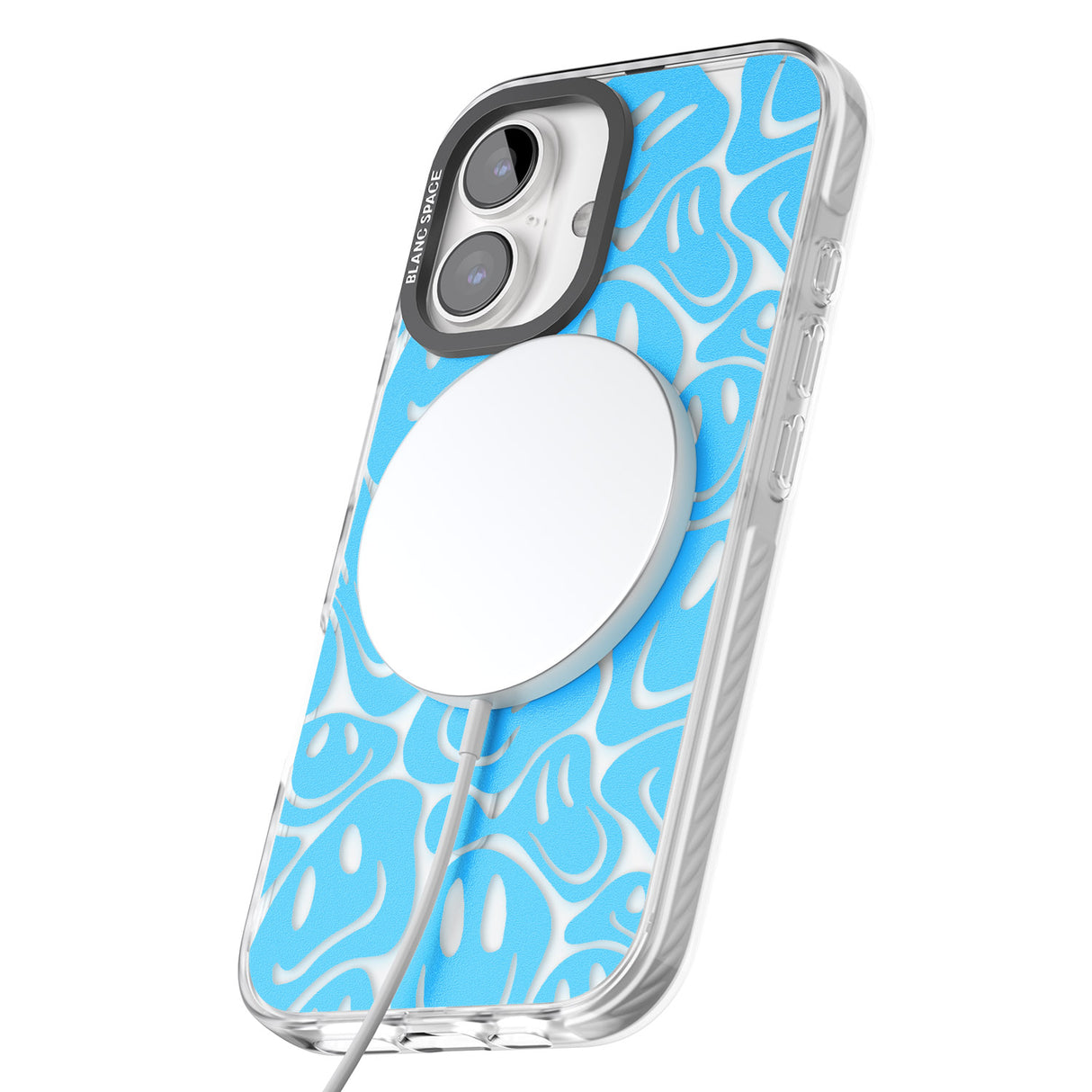 iPhone 16 Pro Max Blue Acid Faces Black Impact Phone Case