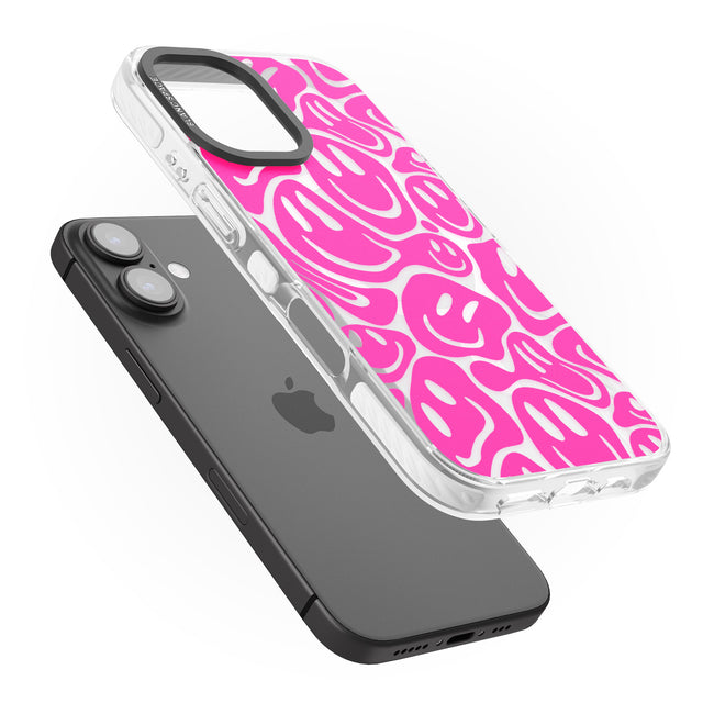 iPhone 16 Pro Max Pink Acid Faces Black Impact Phone Case