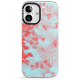 iPhone 16 Pro Max Red & Blue Acid Wash Tie-Dye Pattern Black Impact Phone Case