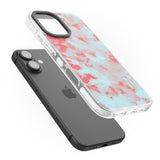 iPhone 16 Pro Max Red & Blue Acid Wash Tie-Dye Pattern Black Impact Phone Case