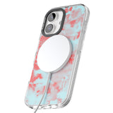 iPhone 16 Pro Max Red & Blue Acid Wash Tie-Dye Pattern Black Impact Phone Case