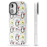 iPhone 16 Pro Max Cute Penguin Pattern Clear Black Impact Phone Case