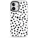 iPhone 16 Pro Max White Dalmatian Print Black Impact Phone Case