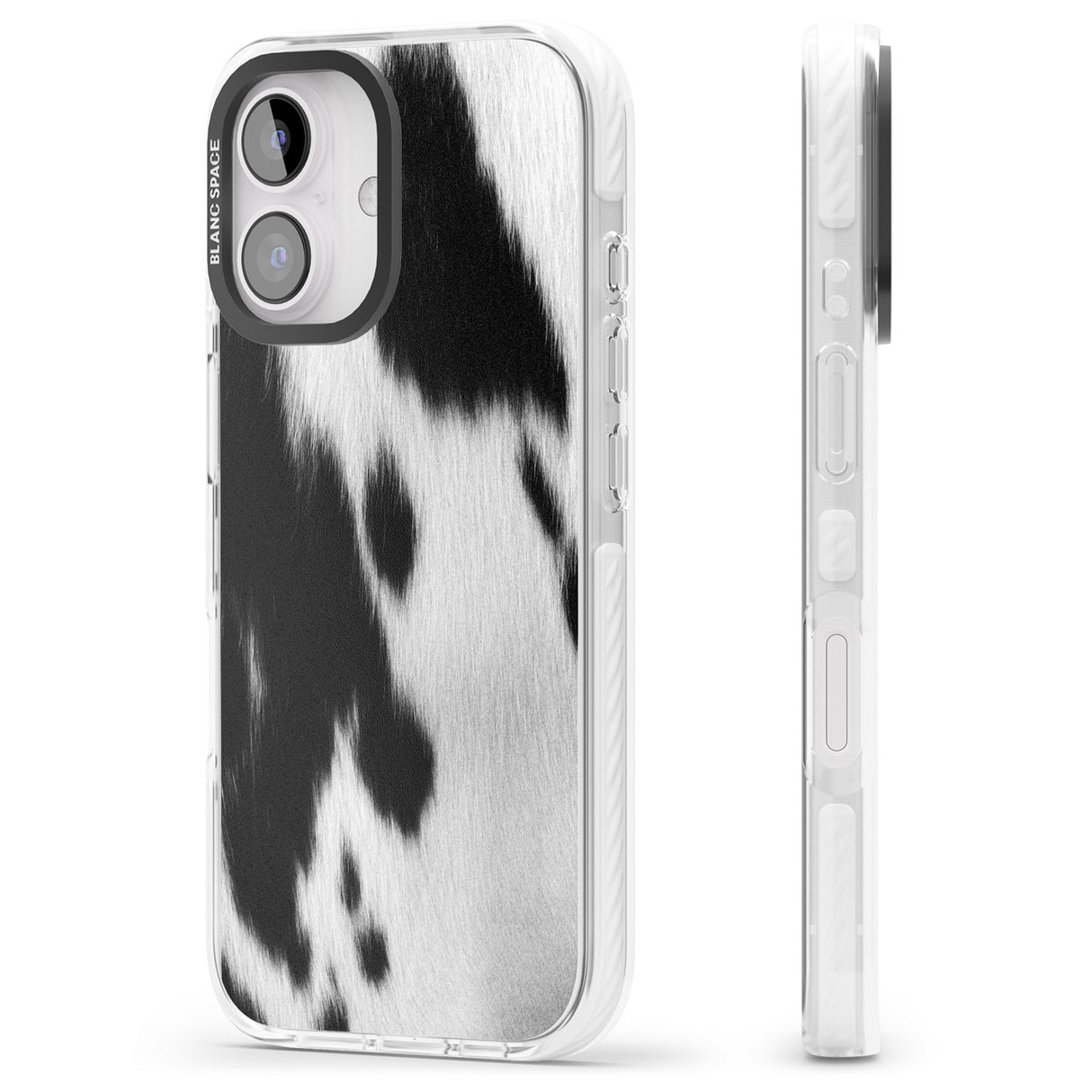 iPhone 16 Pro Max Designer Fashion Cowhide Black Impact Phone Case