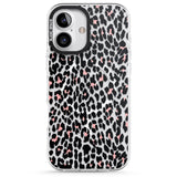 iPhone 16 Pro Max Light Pink Leopard Print - Transparent Black Impact Phone Case