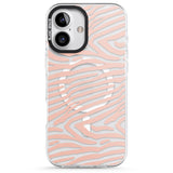 iPhone 16 Pro Max Horizontal Zebra Stripes Transparent Animal Print Black Impact Phone Case