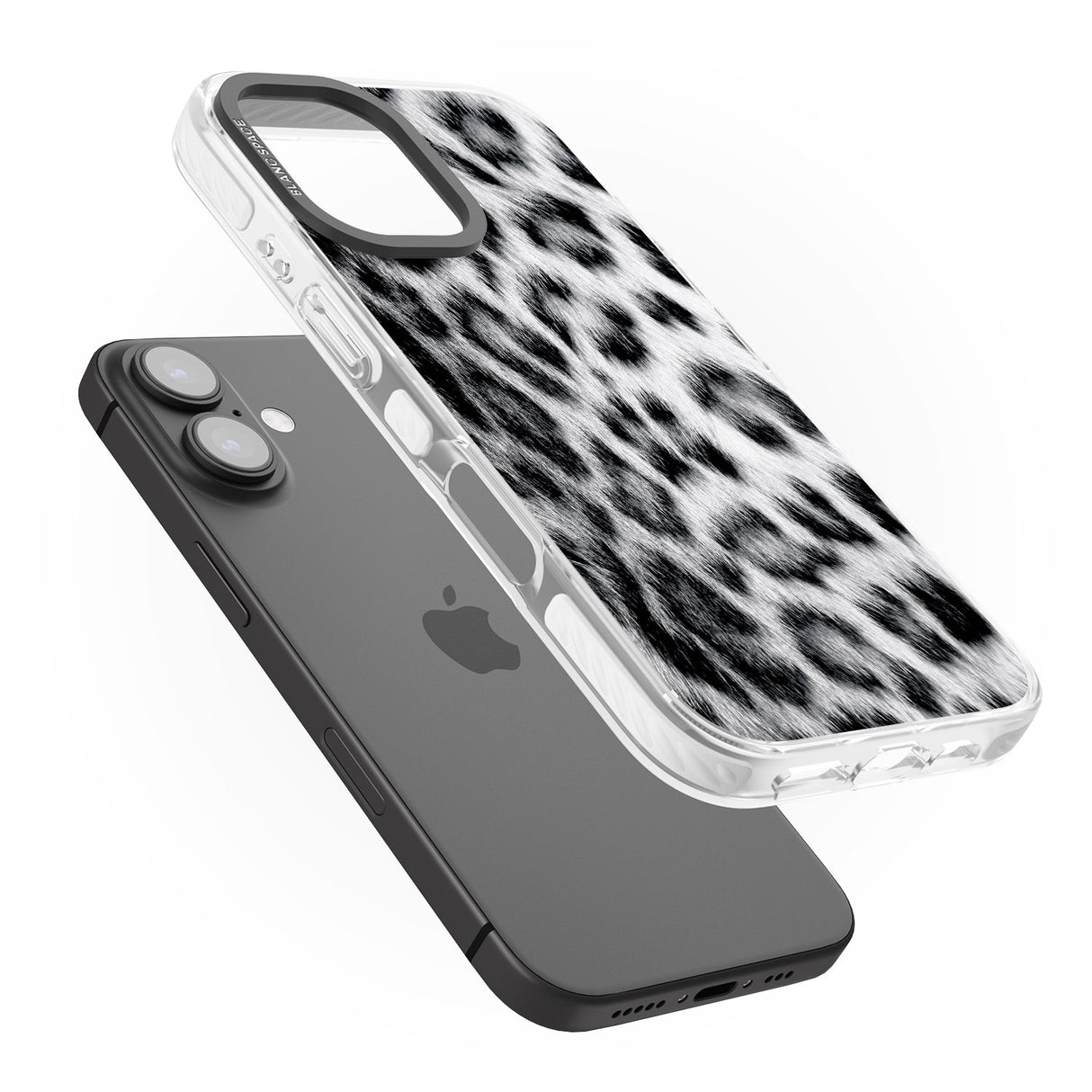 iPhone 16 Pro Max Animal Fur Pattern - Snow Leopard Black Impact Phone Case