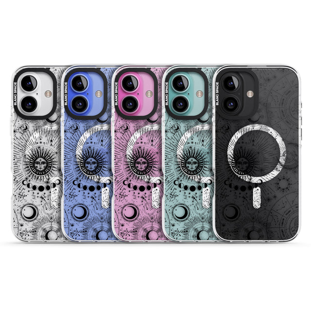 iPhone 16 Pro Max Transparent Suns & Zodiac Charts Black Impact Phone Case