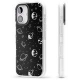 iPhone 16 Pro Max Cosmic Outer Space Design Clear on Black Black Impact Phone Case