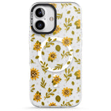 iPhone 16 Pro Max Sweet as Honey Patterns: Sunflowers (Clear) Black Impact Phone Case