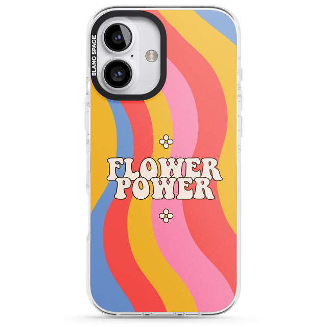 iPhone 16 Melting Flower Power Clear Impact Phone Case