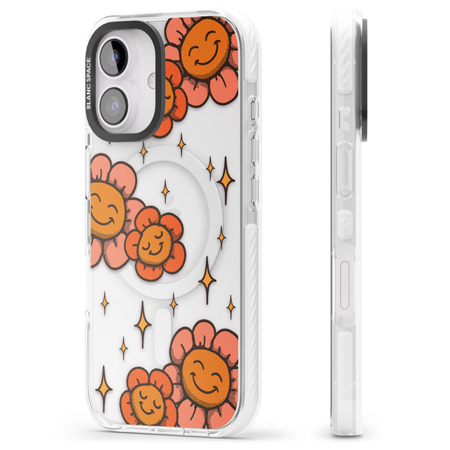 iPhone 16 Pro Max Mellow Flowers Black Impact Phone Case + Magsafe