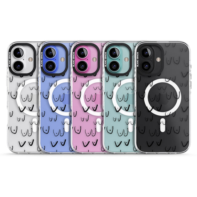 iPhone 16 Pro Max Free the boob (Black) Black Impact Phone Case