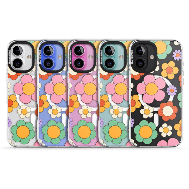 iPhone 16 Groovy Blossoms Clear Impact Phone Case