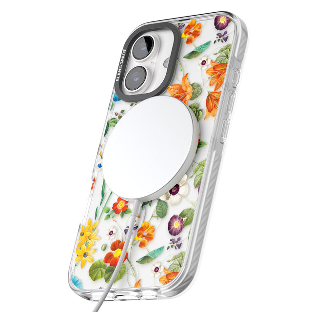 iPhone 16 Whimsical Wildflowers Clear Impact Phone Case